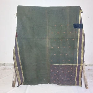 Vintage Kantha Quilt Black Color Heavy Kantha Throw Reversible Bedspread Twin - Picture 1 of 4