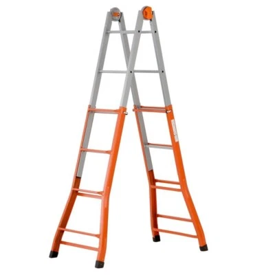 Scala in acciaio telescopica pieghevole 4+4 gradini Trasformabile Peppina - Immagine 1 di 4