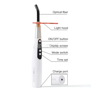 Lámpara de luz de curado LED dental inalámbrica VRN 3 segundos para curar 1400 mW/cm2 400 nm-515 nm - Imagen 1 de 12