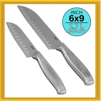 Oster 111916.02 Juego de cuchillos de borde de acero inoxidable Juego de cuchillos Santoku de 2 piezas Foto 1 de 4