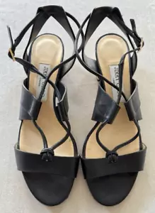 Jimmy Choo Black Margo Sandals Made In Italy Size 39 US 8.5 - Picture 1 of 12
