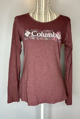 Columbia Medium Woman's Blustery Peak Long Sleeve Tee Purple/Pink Pullover - Image 1 of 4