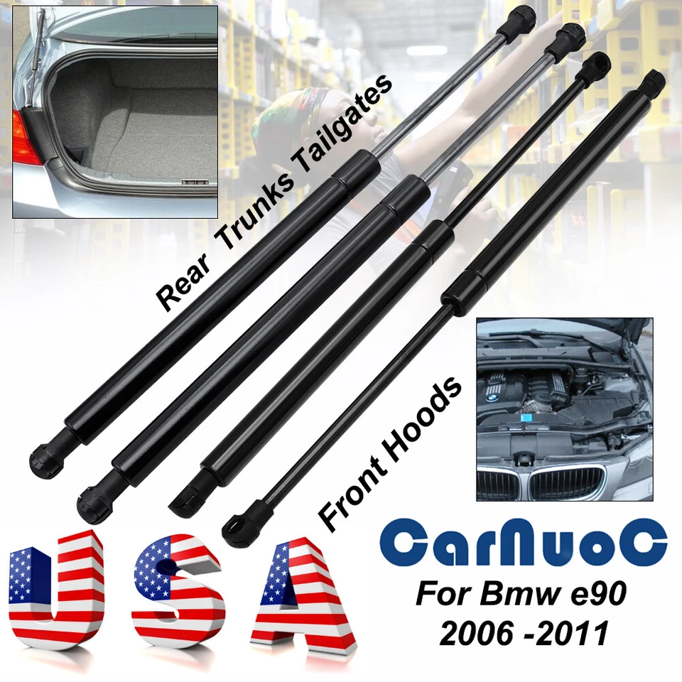 4 piezas para BMW Serie 3 E90 Sedán 2005-2012 capó y maletero trasero puntal de gas Foto 1 de 4