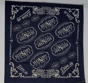 Vintage Deep Eddy Vodka Bandanna ( 21 in x 21 in ) Dive In blue white scroll  - Picture 1 of 7