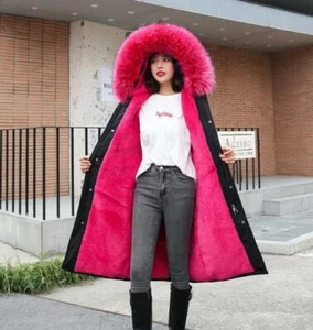 Winter Women's Loose Fur Lined Thicken Hooded Coat Parka Outwear Warm Overcoats - Picture 1 of 18