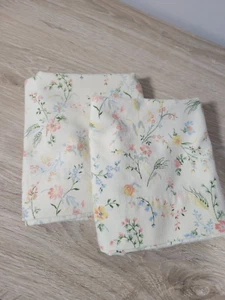 COTTON Flannel Pillow Case Floral Print Set of 2 - Picture 1 of 6