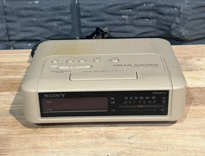 Sony Dream Machine ICF-C240 AM FM LED Alarm Clock Radio Tan Beige Tested & Works - Image 1 of 4
