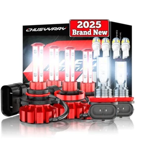 For Saturn Vue 2008-2010 LED Headlight High Low Fog Light Bulbs Combo Kit 6000K - Picture 1 of 24