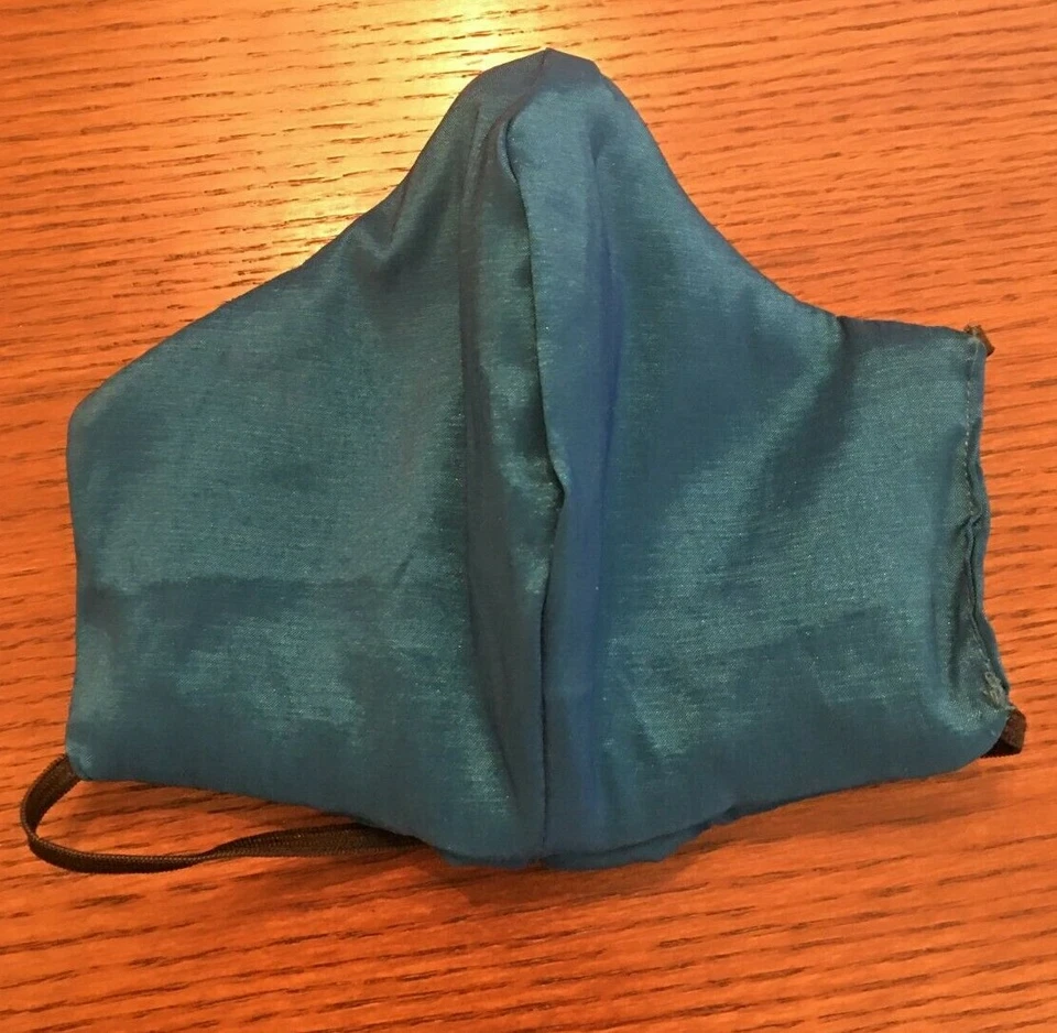 Double Triple Layer Washable Face Mask with Filter Handmade in USA Teal - Image 1 of 1