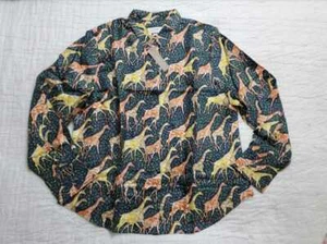 NEW WOMENS 20 22 J CREW COLLECTION SILK TWILL SHIRT IN GIRAFFES - Picture 1 of 8