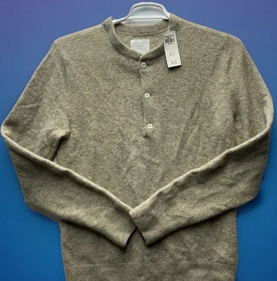 Nuevo Suéter Henley de Lana Abercrombie & Fitch Para Hombre Talla M Beige Nuevo con Etiquetas $88 Foto 1 de 4