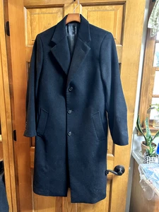Nautica Men's Wool 3 Button Overcoat, Black, Size M, 45 in Length - Picture 1 of 8