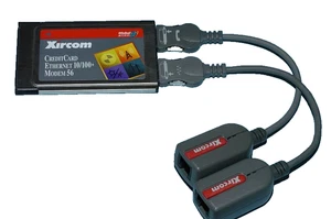 Xircom PCMCIA 10/100 Ethernet LAN+Modem 56k PC Card CEM56-100 with Dongle Cables - Picture 1 of 1