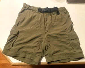 BOY SCOUTS OF AMERICA MENS MEDIUM 32" SHORTS-OLIVE GREEN-ADJUSTABLE BELT-ZIP LEG - Picture 1 of 3