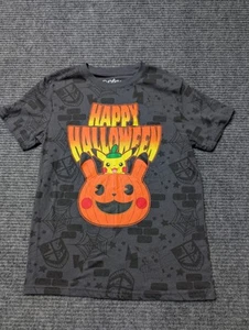 Pokemon Boys Medium Short Sleeve Shirt Pikachu Pumpkin Halloween - Picture 1 of 6