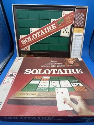 VINTAGE Solotaire Card Game COMPLETE Milton Bradley 1973 All Cards Poker - Image 1 of 3