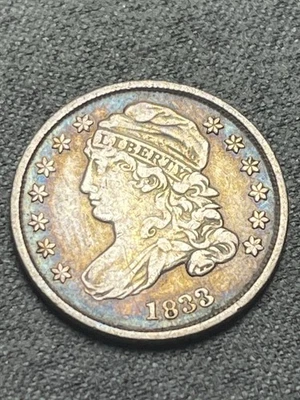 1833 CAPPED BUST DIME 10C- Toned (#203) - Image 1 of 4