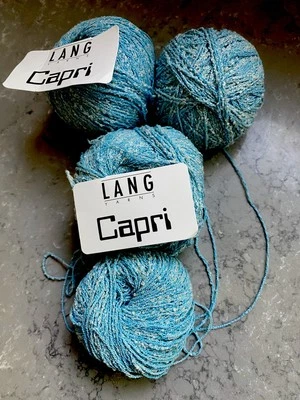 LANG CAPRI Fine Yarn Cotton/Nylon Blue w/touch of White Switzerland - Image 1 of 2
