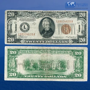 Fr.2305 1934A $20 FRN Twenty Dollars Brown Seal "HAWAII" WWII, Low VF #34628 - Picture 1 of 1