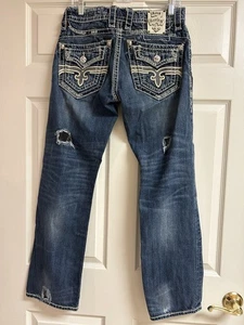Rock Revival Herren Größe 30 x 30 "SEAN" Relaxed Straight Jeans Distressed - Bild 1 von 24