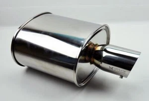 MEGAN 3.5" M-OE SINGLE STAINLESS STEEL TIP UNIVERSAL OVAL MUFFLER 2.5" INLET - Picture 1 of 1