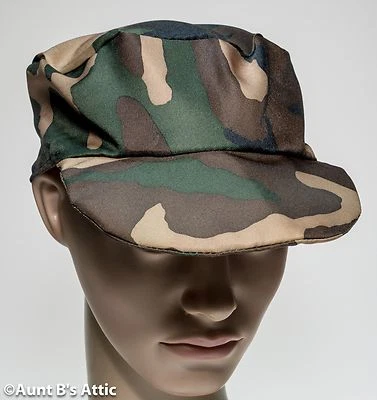 Gorra Camuflaje Militar Verde Marrón y Tostado Poli Ala Ejército Disfraz Camuflaje Sombrero OS Foto 1 de 2