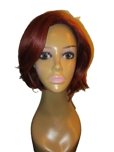 RED SYNTHETIC HAIR OFF THE FOREHEAD WIG MEDIUM SIZE NWOT! NEVER WORN! LACE CAP! - Picture 1 of 8