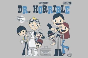 Doctor Horrible Joss Whedon Music Label Cartoon Satire Men Teefury Shirt NEW - Picture 1 of 1