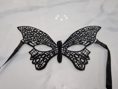 1 x Black Lace Masque Sexy Mascarade Tie Back Eye Visage Femme Fête Play Party B - Image 1 of 4