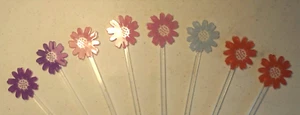 8 flower swizzle stir sticks with muddler balls, ready for everyday use!! - Picture 1 of 2