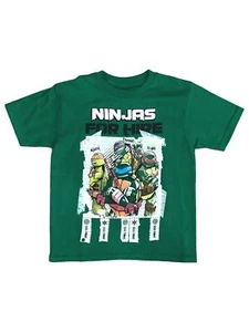 TMNT Boys Green Ninjas For Hire T-Shirt Teenage Mutant Ninja Turtles Shirt 4/5 - Picture 1 of 1