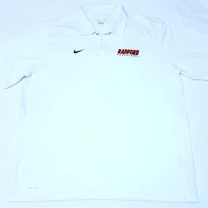 TEAM ISSUED Nike Dri-Fit Radford Highlanders basketball white polo shirt XXL 2XL - Picture 1 of 5