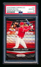 2018 PANINI PRIZM #23 SHOHEI OHTANI RC RUBY WAVE RED REFRACTOR #3/199 PSA 10 GEM