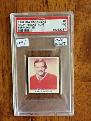 POP ONE OF ONE PSA 7 1967 IGA Ralph Backstrom Montreal Canadiens 1967-68 #6 nrmt - Image 1 of 2