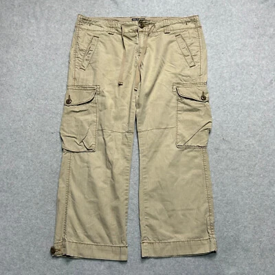 Vintage Polo Jeans Ralph Lauren Cargo Crop Pants Womens 6 Khaki Ripstop Y2K - Image 1 of 4