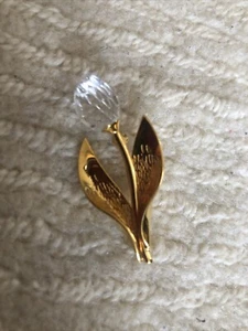 Swarovski Crystal Pin Brooch Clear Cut Crystal Tulip Flower Swan - Picture 1 of 3