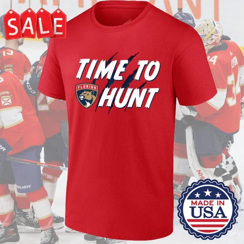 Florida Panthers 2023 Stanley Cup Play-offs Slogan time to hunt T-Shirt Gift Fan Cover