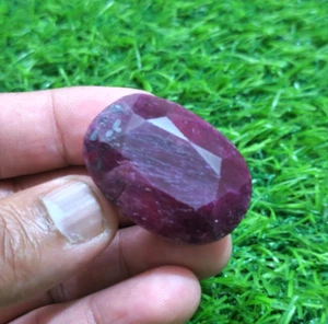 212 Crt 100% Natural Red Ruby Faceted Oval Shape Loose Gemstone  For Jewelry - Picture 1 of 7