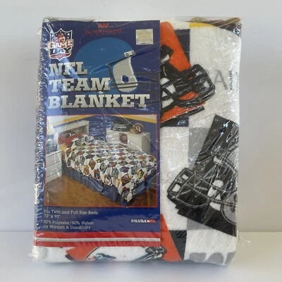 Vintage Game Day NFL Team Blanket Football Twin/Full 72"X90" NOS New Sealed - Image 1 of 3