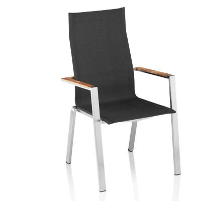 Kettler SENSE Stapelsessel Garten / Terrasse , Edelstahl - Teak - Bild 1 von 4