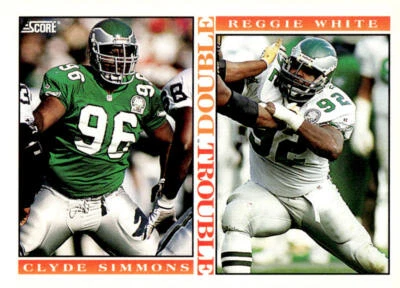 1993 Score #416 Clyde Simmons / Reggie White - Image 1 of 2