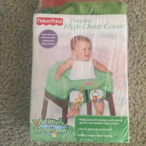 Fisher Price Green Portable High Chair Cover New Animals Of The Rainforest - Picture 1 of 5