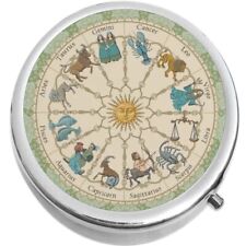 Vintage Zodiac Astrology Medicine Pill Box