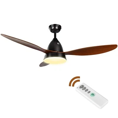 Ventiladores de techo de 52 pulgadas con luces y ventiladores de techo remotos con hoja de madera Foto 1 de 4