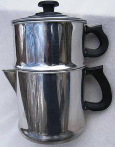 Caffettiera caffettiera vintage a vita in acciaio inox con piano cottura - Foto 1 di 9
