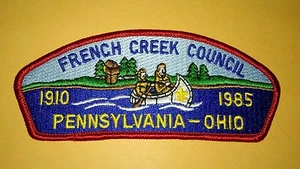 Vintage 75th Anniversary Frnch Creek Council Boy Scout Patch 1910-1985 PA Ohio - Picture 1 of 2
