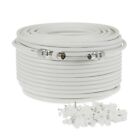 New 25m White RG6 Aerial Coax Cable Coaxial Lead 4 Free view Magic Eye Tv Link