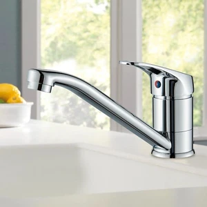 Grifo de cocina monomando fregadero caño cromado 360° Rotación lavabo mezclador - Imagen 1 de 13