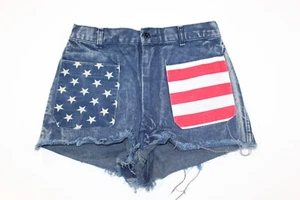 Vintage Military Utility Shorts Denim Type II Coastal Industries USA Flag 30XL - Imagen 1 de 3