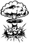 Large Bomb Mushroom Van Car Bonnet Sticker Graphic Decal Wall Art Explosion Fire